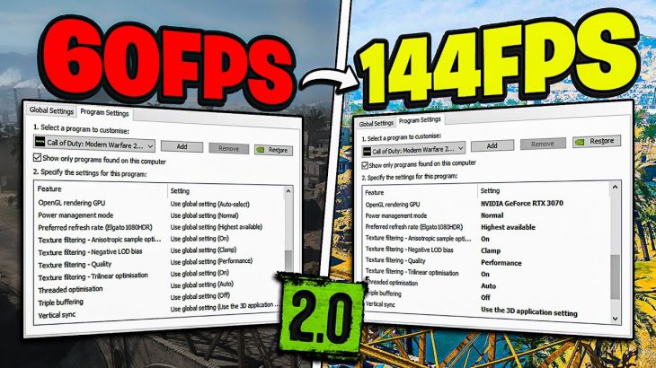Best NVIDIA Control Panel Settings for Warzone 2! (MAX FPS & Visuals)