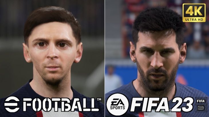 FIFA 23 vs eFootball 2023 * RTX 4K * PSG player Faces Comparison – PC Max Setting