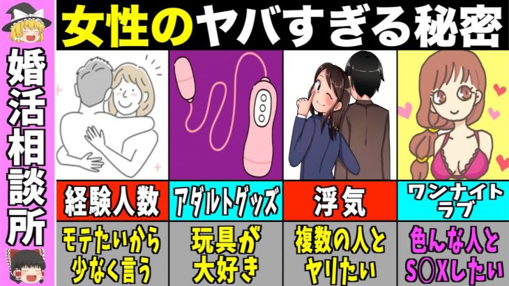 【ゆっくり解説】女性には隠された秘密がある！？女性のエロすぎる本音7選