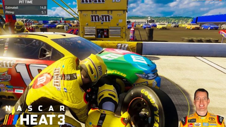 NASCAR Heat 3 Kyle Busch Pit Stop Gameplay (PC Max Settings Ultra) [1080p60FPS]