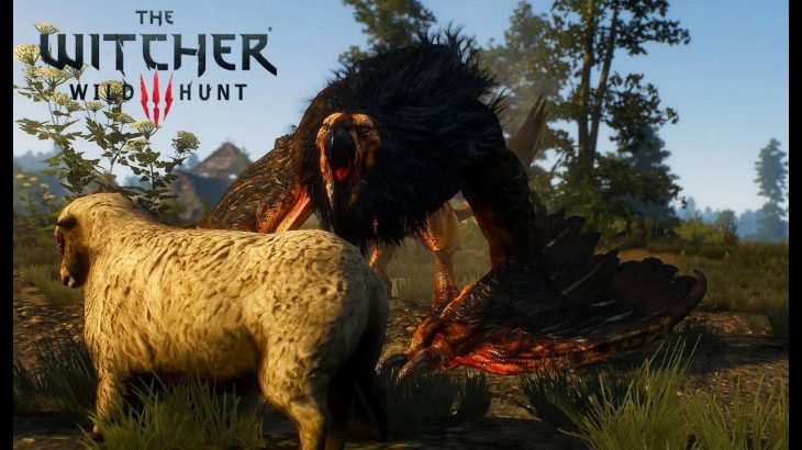 Witcher 3 Wild Hunt – Griffin Boss Fight (PC Max Settings Gameplay)