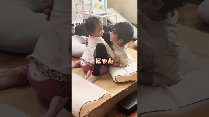 朝から仲良し兄妹🥰