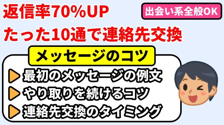 マッチングアプリや出会い系サイトの最初のメッセージ例文や話題・やり取りのコツ